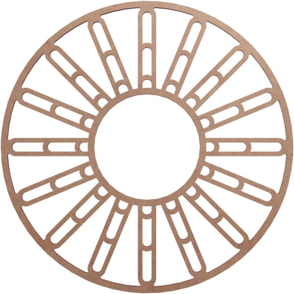 Ekena Millwork Hale Wood Fretwork Pierced Ceiling Medallion, Wood (Paint Grade), 16"OD x 5 3/4"ID x 3/8"T CMWP16X16X0375HHMF - main